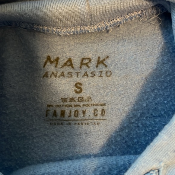Mark Anastasio “Monogram” Hoodie blue size small - Picture 2 of 3